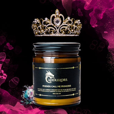 candle with a diamond crown above it